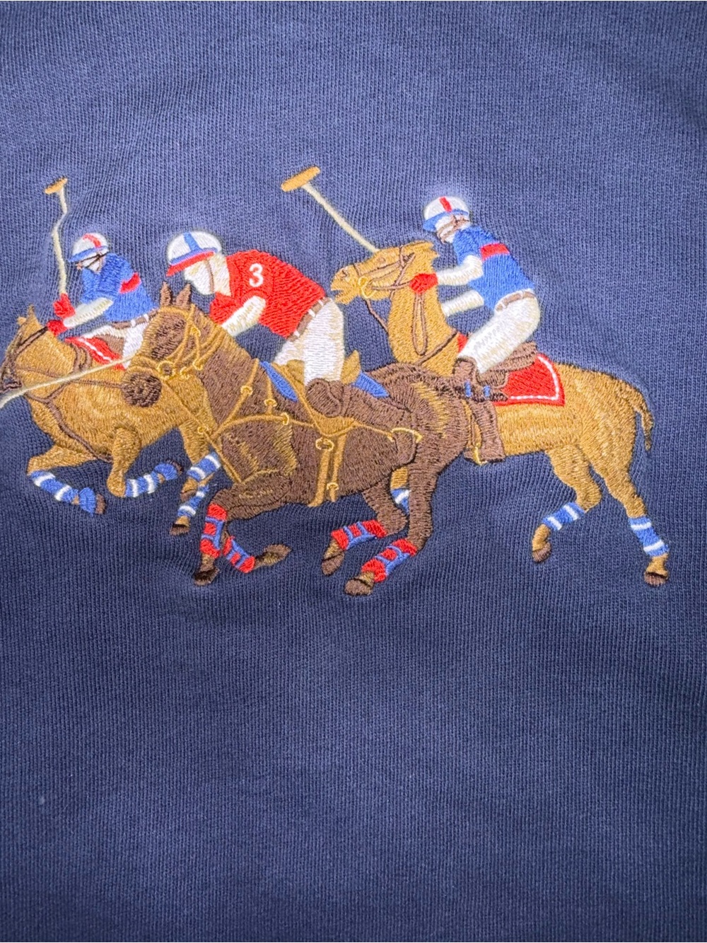 Polo Ralph Lauren Boys Navy Triple Pony Embroidered Hoodie Sweatshirt. M (10-12)